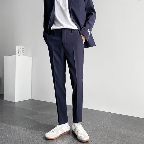 Men's Autumn Dress Trousers Straight Leg Loose Fit Flowing British Professional Slim Business Style_viptrois.com