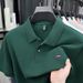 New 2025 Collar Summer Thin High End Leisure Solid Color Cotton Middle Aged Short Sleeved T-shirt For Men_viptrois.com