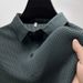 Men's Clothing Summer Mesh Ice Silk Short Sleeved T Shirt Men's Shirt Collar Color Slippery Material Polo Shirt Half Sleeved Clothes_viptrois.com