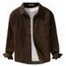 Bamboo Patterned Shirt Jacket For Men's Passing, Loose Retro Top, Workwear, Long Sleeved Shirt_viptrois.com