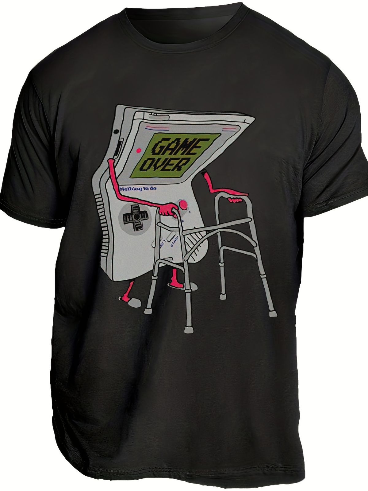 Maglietta Uomo 100% Cotone 180g Collo Tondo Stampa Gamer Stile Y2k Primavera Estate Casual Vestibilità Regolare_viptrois.com
