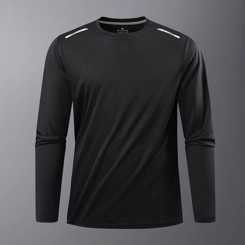 Men's Performance Long Sleeve T-Shirt – Moisture-Wicking Workout Top For Running & Gym (Black/Deep Blue/Heather Gray/White)_viptrois.com