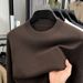 Men’s Jacquard Knit Sweater – Light Luxury Round Neck Pullover For Autumn & Winter (Black/Off-White/Yellow-Brown/Iron Gray, M-XXXL)_viptrois.com