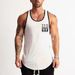 Men's Fitness Vest Slim-fit Tights T-shirt Splicing Contrasting Color I-shaped Back Slim-fit Bodybuilding Sleeveless Top Base_viptrois.com