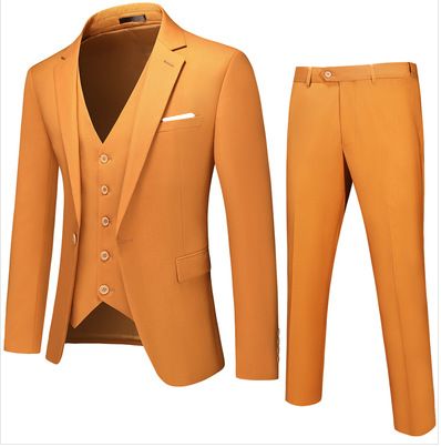 Men's Clothing Professional Large Size Suits For Men Three Piece Suits Formal Men Solid Color Groom Best Man Wedding Dress_viptrois.com