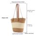 Striped Large Capacity Tote Bag with Premium Texture Hand Woven Beach Bag Versatile Shoulder Bag Suitable for Vacation Travel_viptrois.com