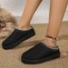 Winter new cashmere warm thick bottom heelless Baotuo hair half slipper cotton shoes_viptrois.com