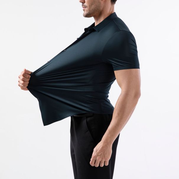 Men's Clothing Four Sided High Elastic Shirt Men's Short Sleeved Non Iron Anti Wrinkle Men's Shirt Men's Clothing_viptrois.com