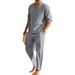 Men's Linen Hawaiian Shirt And Drawstring Pants Set | Breathable Long Sleeve Henley & Straight Leg Outfit For Resort Vacation_viptrois.com