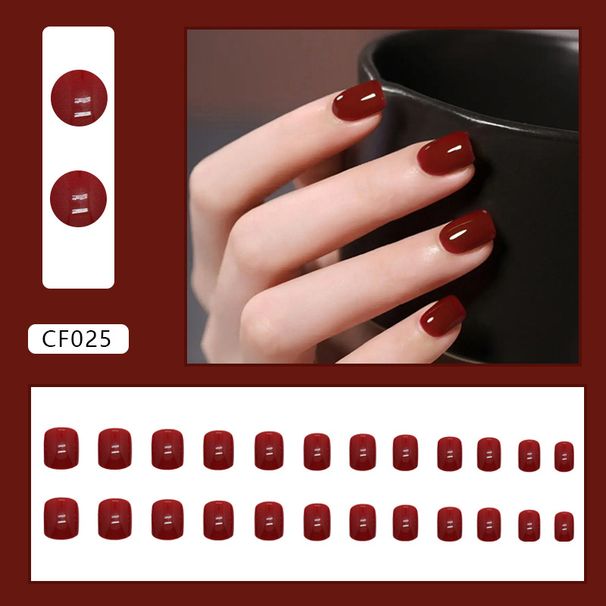 Beauty & Health Fashionable Solid Color Square Nail Stickers Festival Atmosphere Bright Oil Nail Patches Detachable Art Decals_viptrois.com