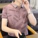 2025 Summer New Youth High End Fashion Casual Leading Short Sleeved T-shirt Men's Polo Bottom Shirt_viptrois.com