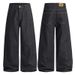 Men's Clothing Retro Split Wide Leg Jeans A-Line Denim Straight Leg Pants American Style Floor Length Vintage Washed Denim Pants For Cleanfit Style_viptrois.com