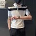 Men's Clothing Summer Trend Striped Polo Shirt Men's Brand Thin Lapel Short Sleeved T Shirt New Slim Business Casual Half Sleeve_viptrois.com