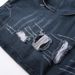 Men's Clothing Non Elastic Denim Shorts Summer Loose Straight New Style Old Denim Five Point Hole Pants_viptrois.com