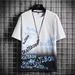 Men's Clothing Short Sleeved T Shirt New Ins Trendy Brand Ice Feeling Splicing Men's T Shirt Clothes_viptrois.com