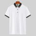 Men's Clothing New Ice Silk Short Sleeve Top Korean Style Trendy Slim Polo Shirt Fashion Casual Lapel Top_viptrois.com