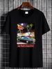 In N Out Burger Las Vegas 2 Palm Trees Classic Cars Drive Thru Black T-Shirt L Homme Stylish Top For Everyday Wear Summer Fashion Breathable_viptrois.com