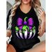 Eleva Tu Guardarropa Primavera Verano Una Elegante Camiseta Manga Corta Con Cuello En V Estampado Brillantina, Ideal_viptrois.com