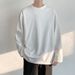 Cotton Long Sleeve T-Shirt Men, Sring New Solid Color Versatile Simle Base Shirt, Loose Fit For Youth, Coule Style_viptrois.com