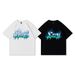 American Style Trendy Brand Flame Letter Print Short T-Shirt Men Ins Street Trend Hip Hop Couple Loose Half Sleeve Top_viptrois.com