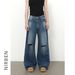 Men's Clothing High Street Ripped Jeans For Men High Loose Straight Wide Leg Trousers_viptrois.com