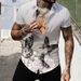 Men's Short Sleeved Surfing Shirt 3D Digital Print Geometric Hawaiian Muscle Top European American Style Cross Border Beach Wear_viptrois.com