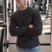 Autumn Winter American Style Slim Fit Thermal Base Layer T-Shirt Warm Top Fitness Sports Men Half-Zip Round Neck Long_viptrois.com