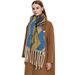 Unisex Shawl thickened bib hoop yarn jacquard coarse fringes gradient color wavy scarf_viptrois.com