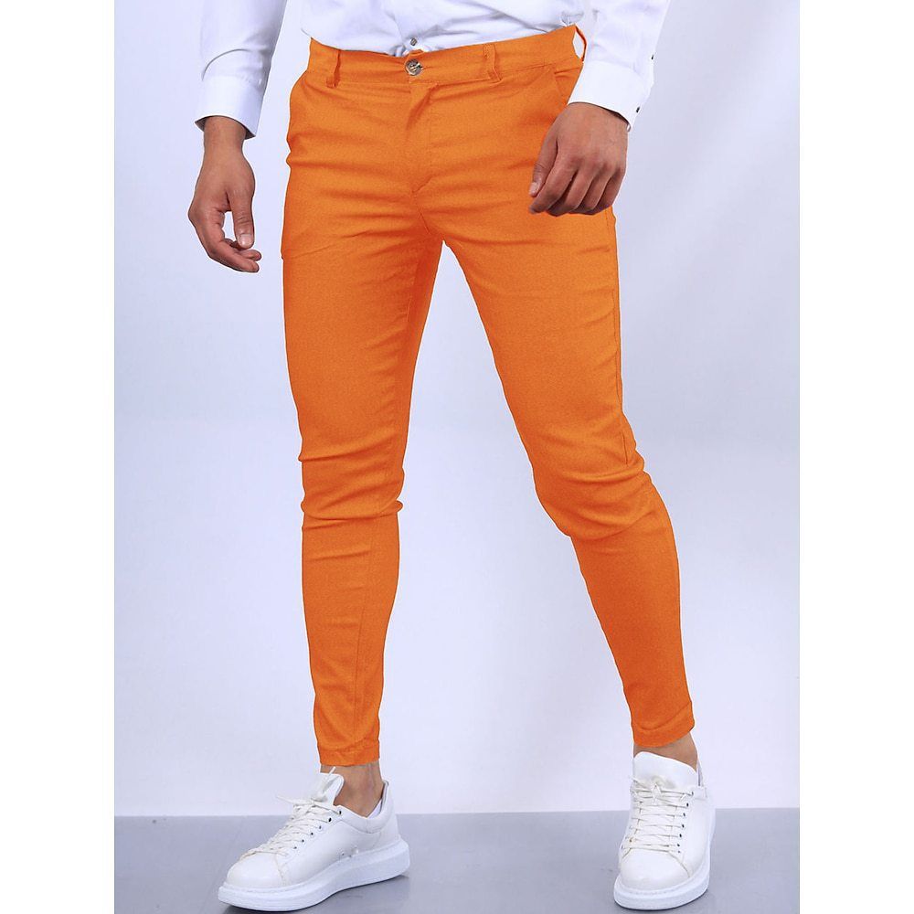 Men's Clothing Casual Trousers Slim Casual Solid Color Trousers_viptrois.com