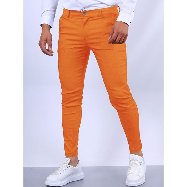 Men's Clothing Casual Trousers Slim Casual Solid Color Trousers_viptrois.com