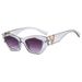 Men's Sunglasses New V Shaped Button Decorated Summer Ladies Fashion Sunglasses Personalized Cat Eye Ladies Sunglasses_viptrois.com