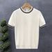Men's Short Sleeve Knit Polo Shirt Classic Relaxed Fit Casual Breathable Summer Top_viptrois.com