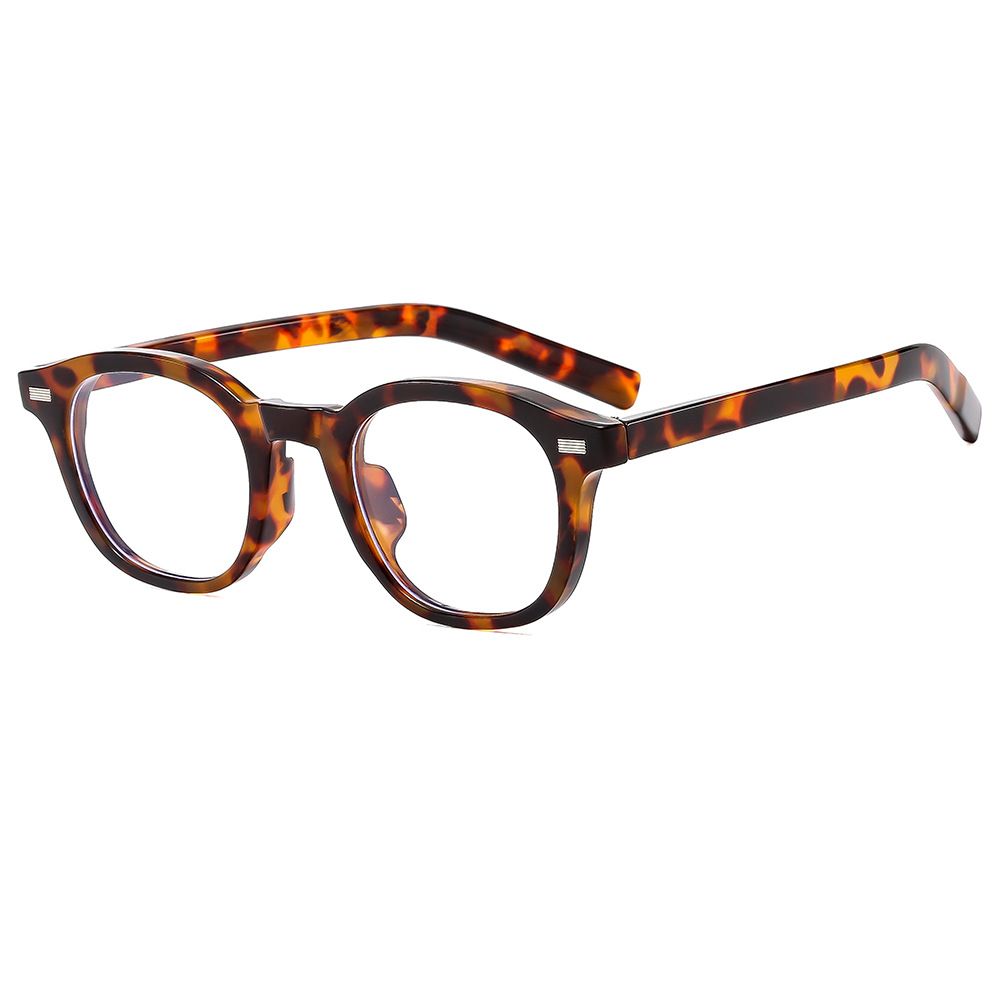 Women's Eyewear Frames Retro Personality Rice Nail Round Frame Anti Blue Light Flat Mirror Fashion Trend Flat Mirror Women's Versatile Glasses Frame_viptrois.com