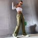 Urban Cargo Pants For Women – High-Waisted Wide-Leg Streetwear With Multi-Pockets (S-3XL, Black/Khaki/Army Green)_viptrois.com