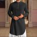 Men's Clothing Button Cotton And Linen Shirt Muslim Robe_viptrois.com