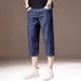 High-End Tencel Cool Lyocell Denim Shorts For Men, Summer Thin Loose Straight Ice Silk Men's Cropped Pants_viptrois.com