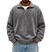 Men's Half-Zip Sweatshirt - Winter Long-Sleeve Cotton Pullover With Stand Collar (S-5XL, 400GSM, 12 Colors)_viptrois.com