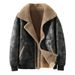 "Men's Reversible Motorcycle Jacket – Winter Velvet & Fur Lined, Dual-Side Fashion Outerwear For Cold Weather"_viptrois.com