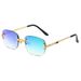 S31442 Square Metal Frameless Sunglasses – Punk Street Style For Men Fashion Trends Metal Spectacle Frames Have No Borders_viptrois.com