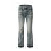 Men's Clothing High Street Distressed Loose Casual Distressed Bleached Ripped Cat Whisker Casual Pants Jeans Bell Bottoms_viptrois.com