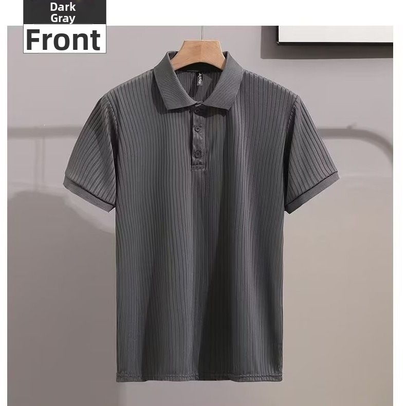 Men's Clothing Men's Trendy Harajuku Style Ice Silk Casual Top Short Sleeved Versatile Style Everyday Tee For Formal & Casual_viptrois.com