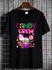 Sweetie Candy Squad Candy Land Candy Crew Decorations Halloween Pumpkins T-Shirt Stylish Summer Streetwear Top For Everyday Wear Soft Stretched_viptrois.com
