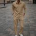 Men's Autumn And Winter Long Sleeved Trousers Suit Daily Casual Outing Jacquard Lapel Two Piece Suit_viptrois.com
