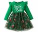 Christmas Santa letter long sleeved dress for girls Santa children dress ins_viptrois.com