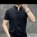 boy 2023 Summer Men's New V-Neck Short T-Shirt Business Casual Stylish Versatile Fashion Solid Color Turn-Down Collar Half_viptrois.com