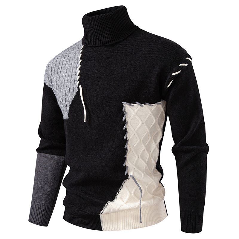 "Men's Casual Knit Sweater – Soft Round Neck Pullover For Autumn & Winter In Black, Green & Blue"_viptrois.com