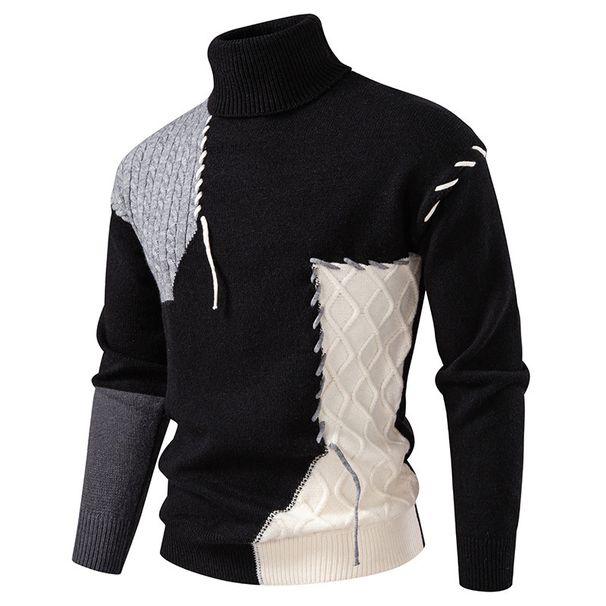 "Men's Casual Knit Sweater – Soft Round Neck Pullover For Autumn & Winter In Black, Green & Blue"_viptrois.com