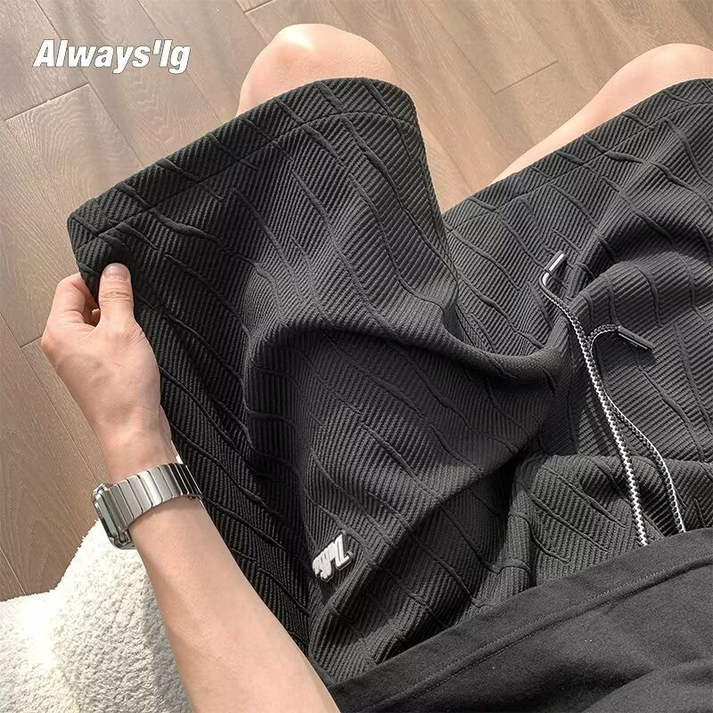 Men's Clothing Men's Summer Retro Trendy Sports Pants Loose Drawstring 5 Point Shorts_viptrois.com