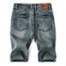 Men's Vintage Patchwork Denim Shorts - Summer Lightweight 5-Pocket Casual Cargo Design With Cat Whisker Wash, Mid-Thigh Length_viptrois.com