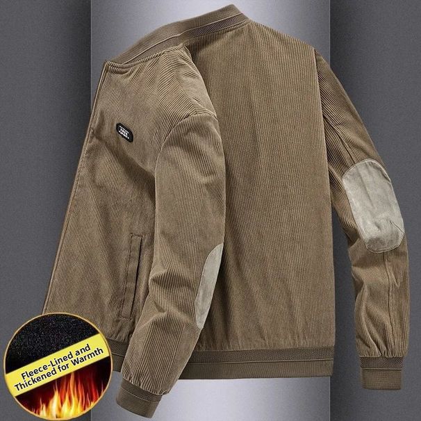 Men's Clothing Men's Corduroy Jacket Winter Style Casual Loose Fit Baseball Collar Retro Trend Fleece Lined Thickened Coat_viptrois.com